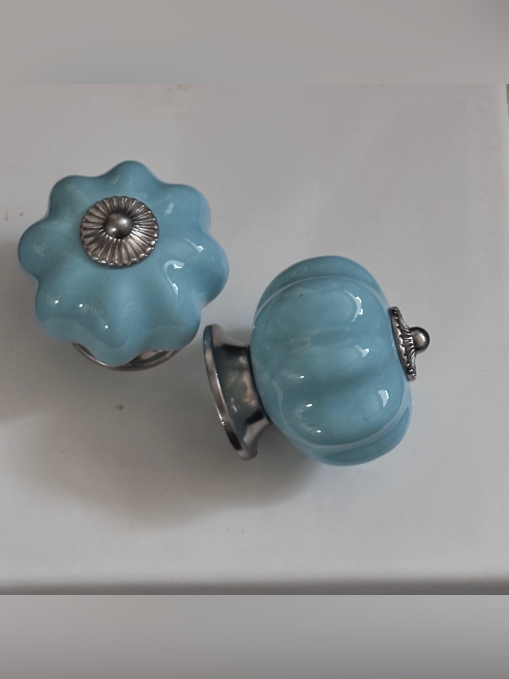 Set of 8 Ceramic Melon Vintage Cabinet Knobs